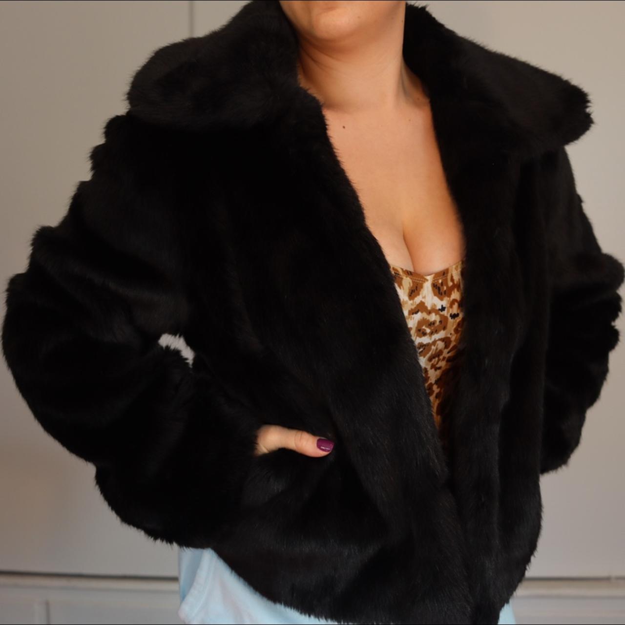 Forever 21 black faux fur coat best sale