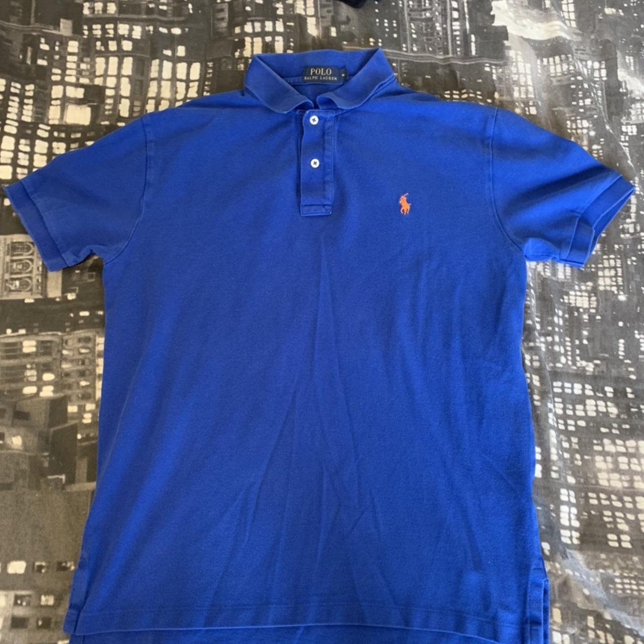 Polo Ralph Lauren blue polo shirt Size Medium Barely... - Depop