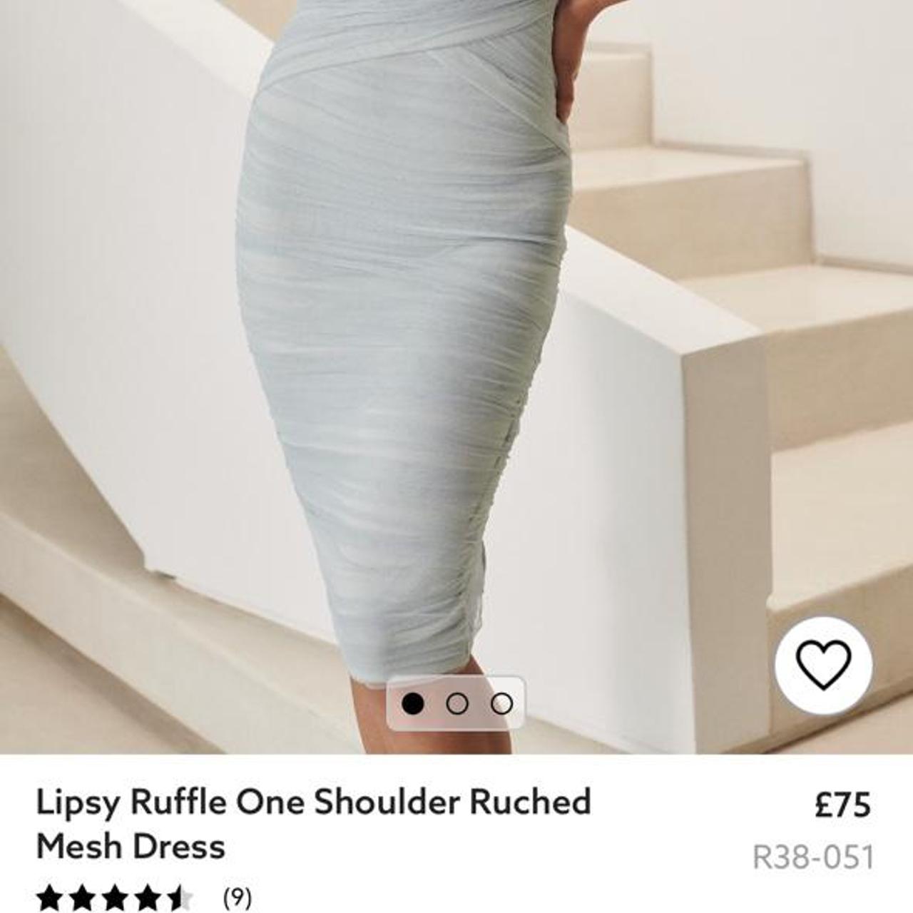 Stunning Lipsy Mint Coloured Ruffle Dress. Zip... Depop