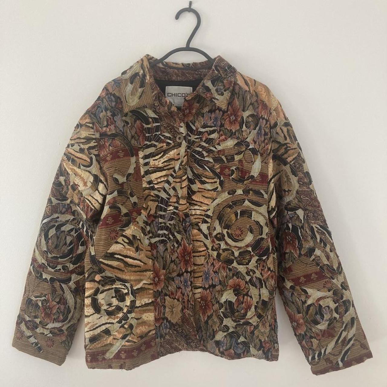 VINTAGE 80s 90s mixed animal print textured relaxed... - Depop