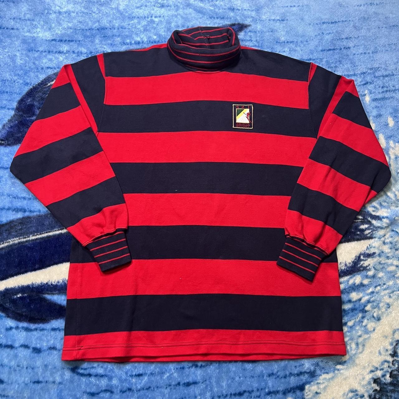 guess striped turtleneck