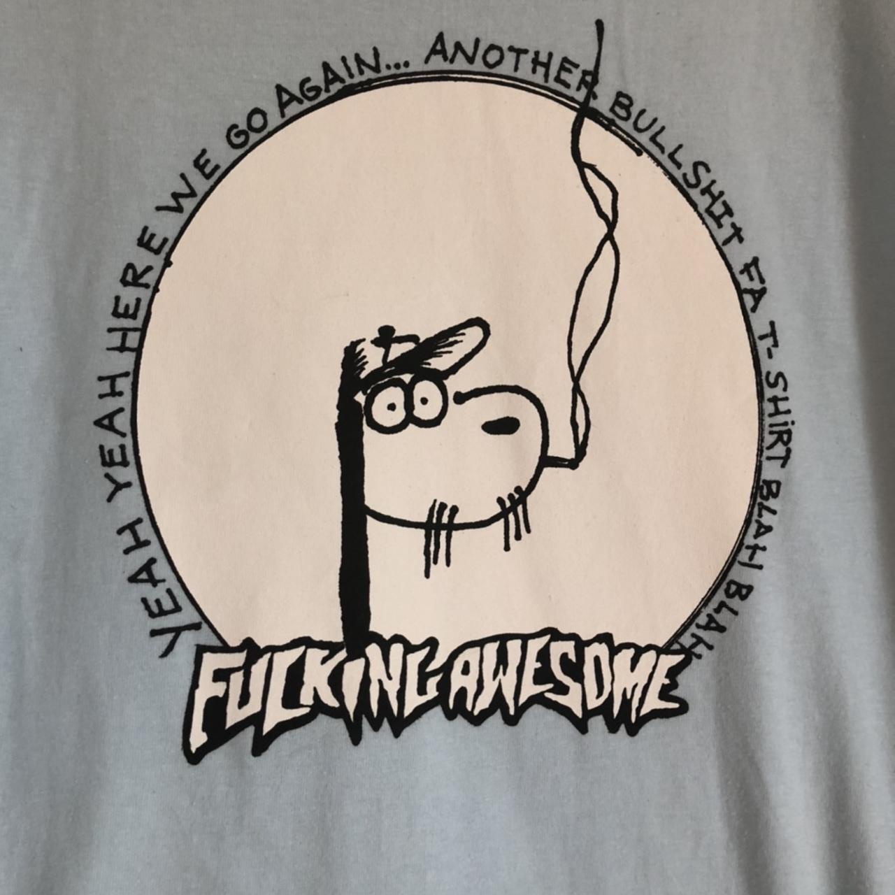 Fucking Awesome smoking dog tee Lightly... - Depop