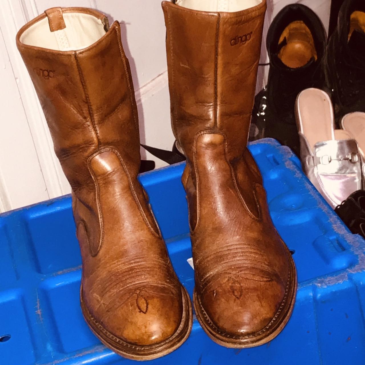 Vintage cowboy Dingo boots. Interior zipper,... Depop