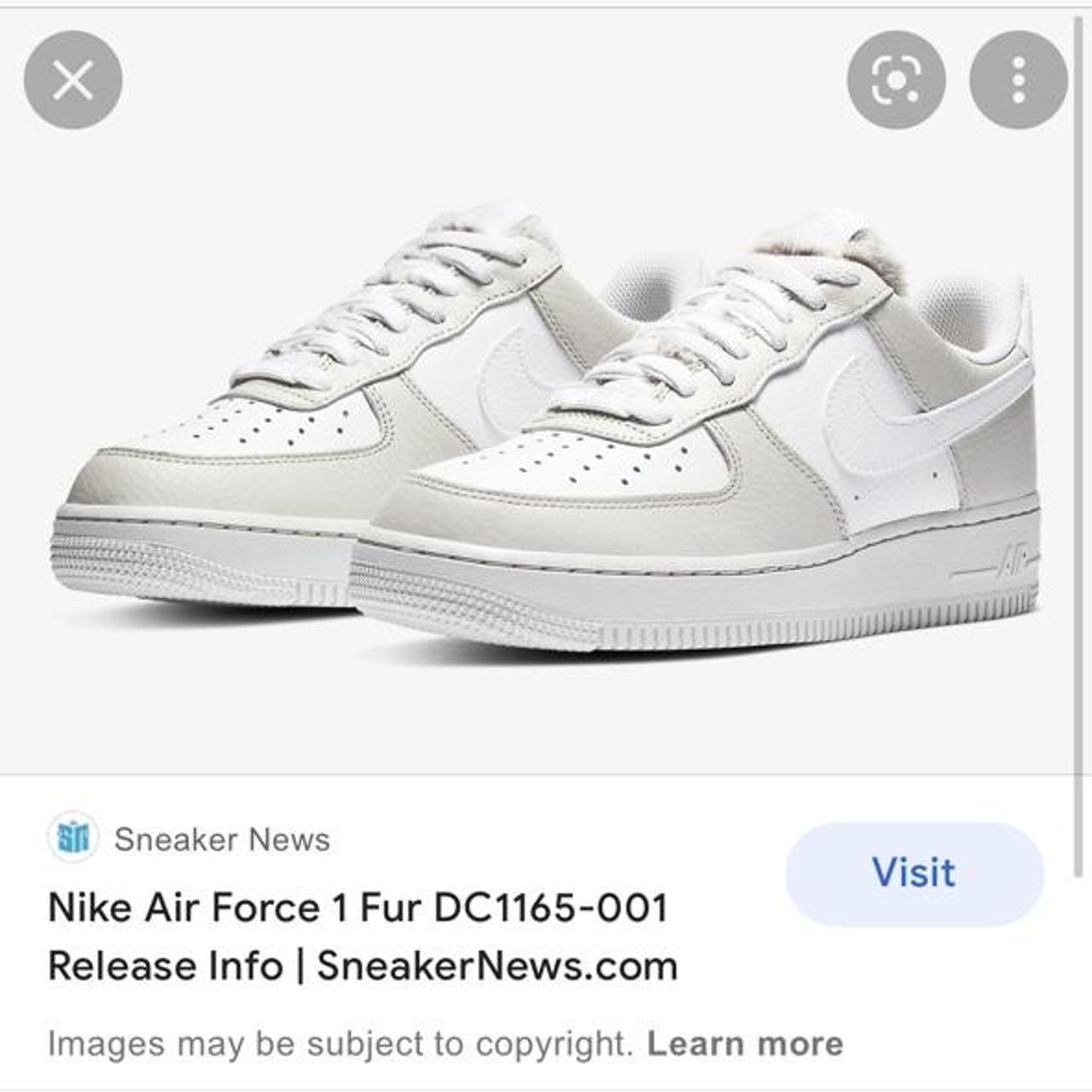 Nike Air Force trainers with fluffy