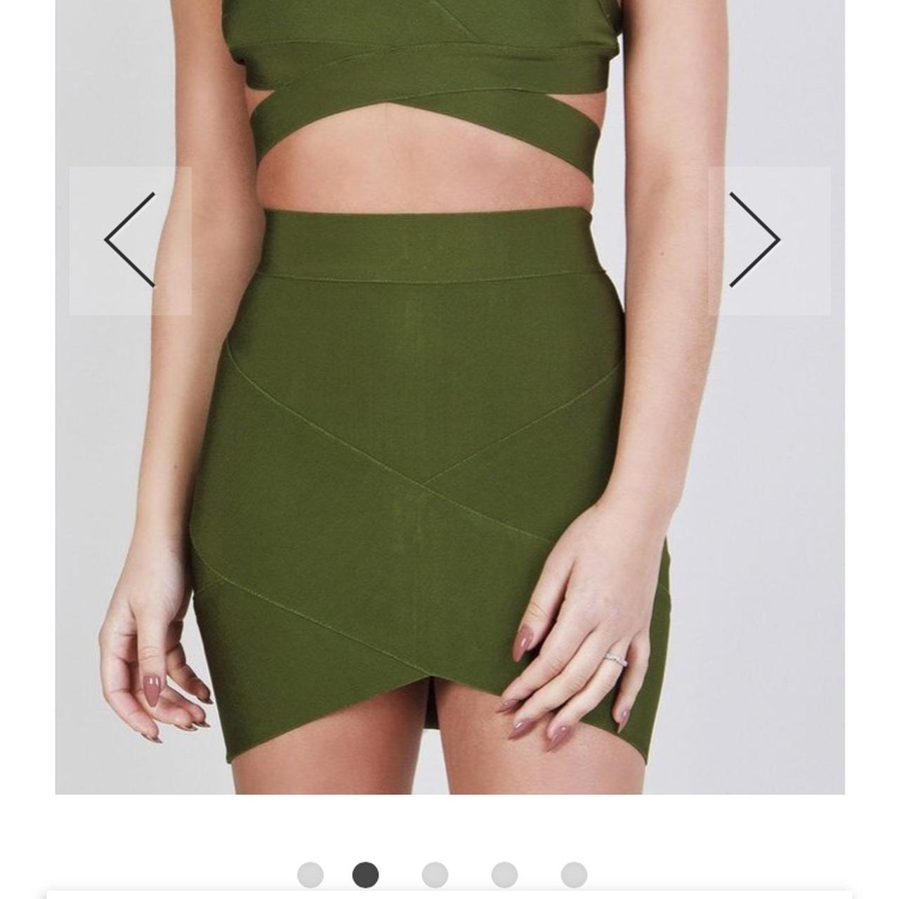 Khaki bandage skirt hotsell