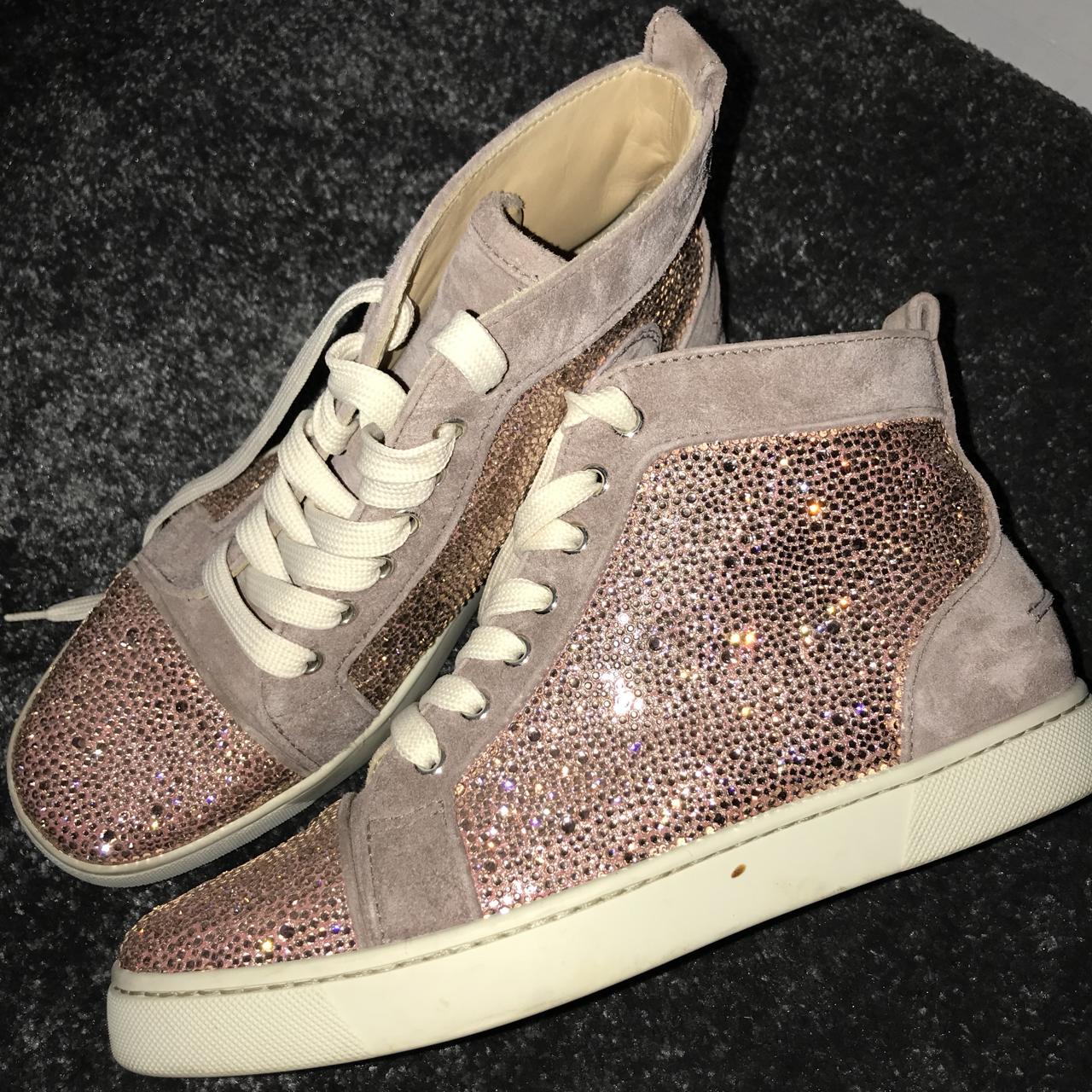 Women's Christian Louboutin Glitter trainers size - Depop