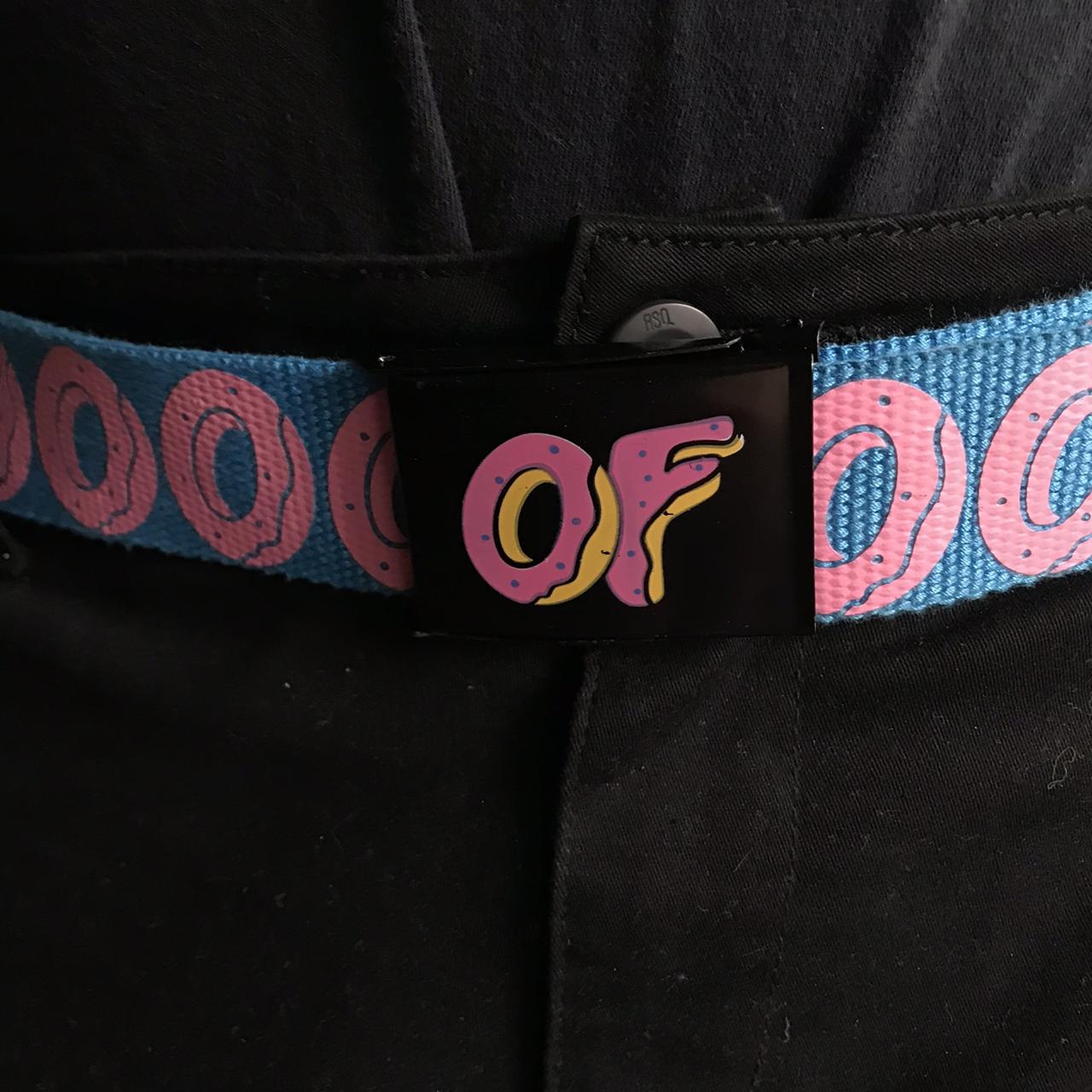 pink & blue Odd Future belt condition,... - Depop
