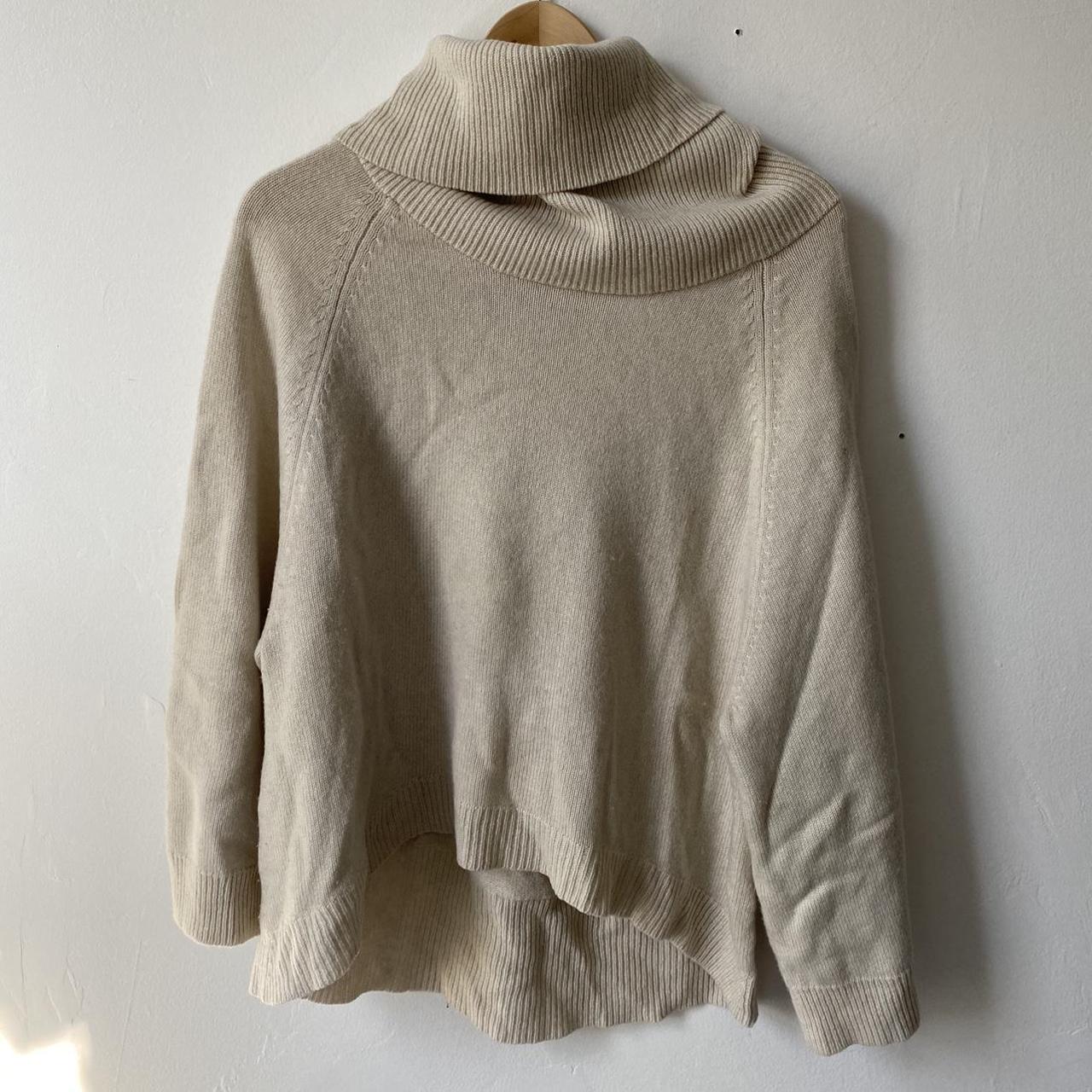 Off white Theory Cowl neck sweater. 100% cashmere... - Depop