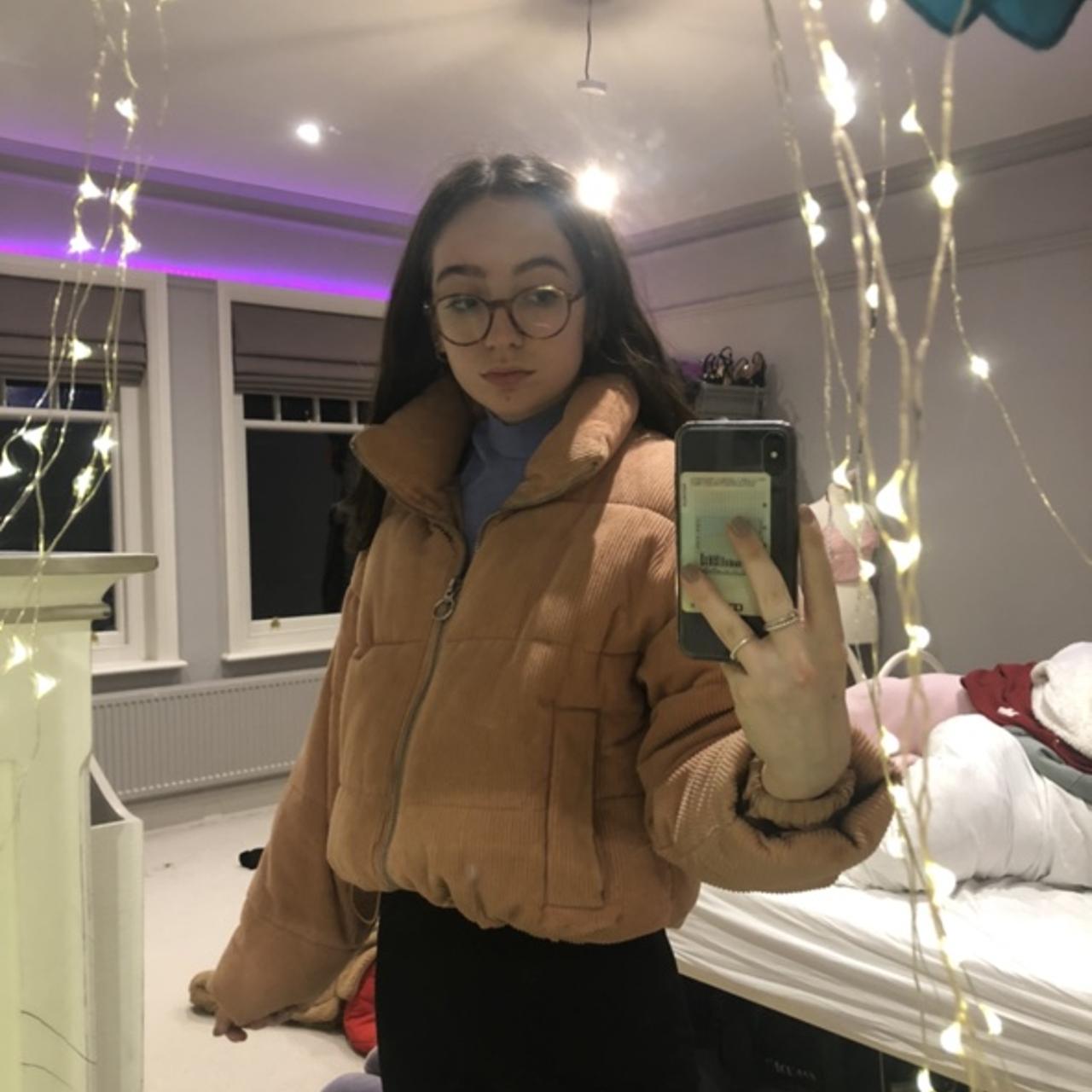 Cordroy pinky camel puffer coat. Perfect... Depop