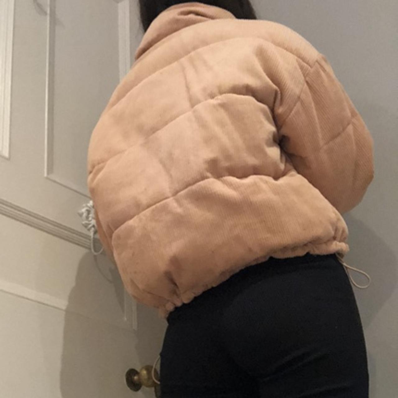 Cordroy pinky camel puffer coat. Perfect... Depop