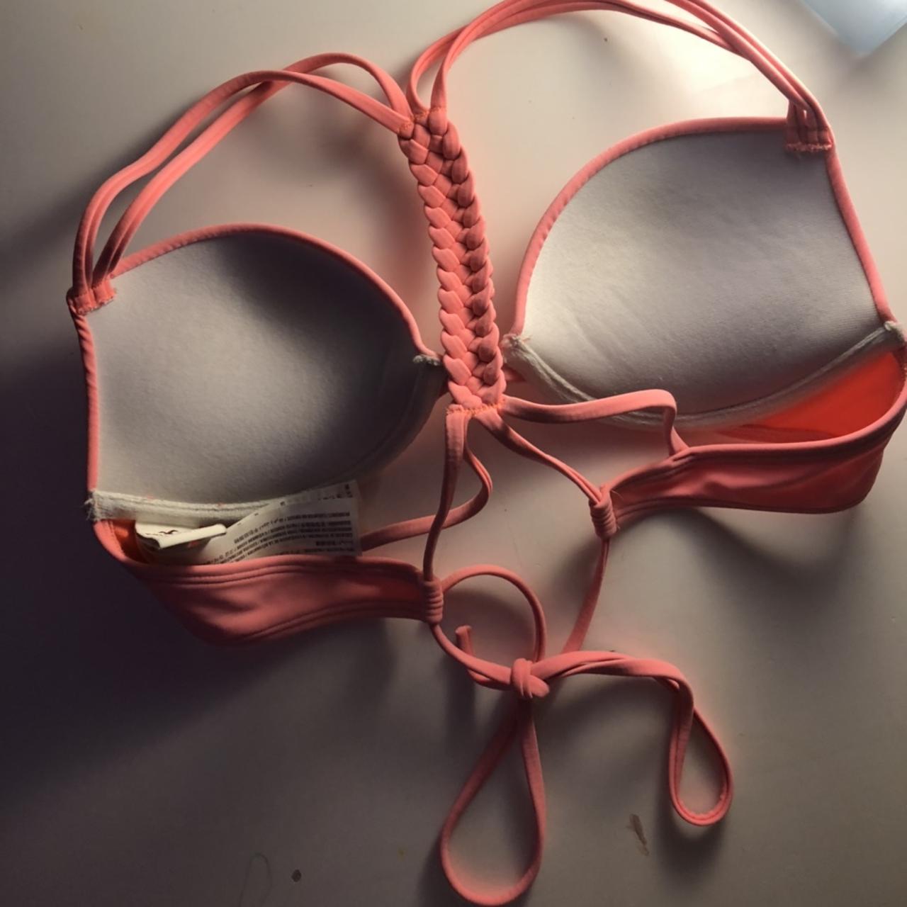 Push up Hollister bikini in orangy, pink. Size 34A... Depop