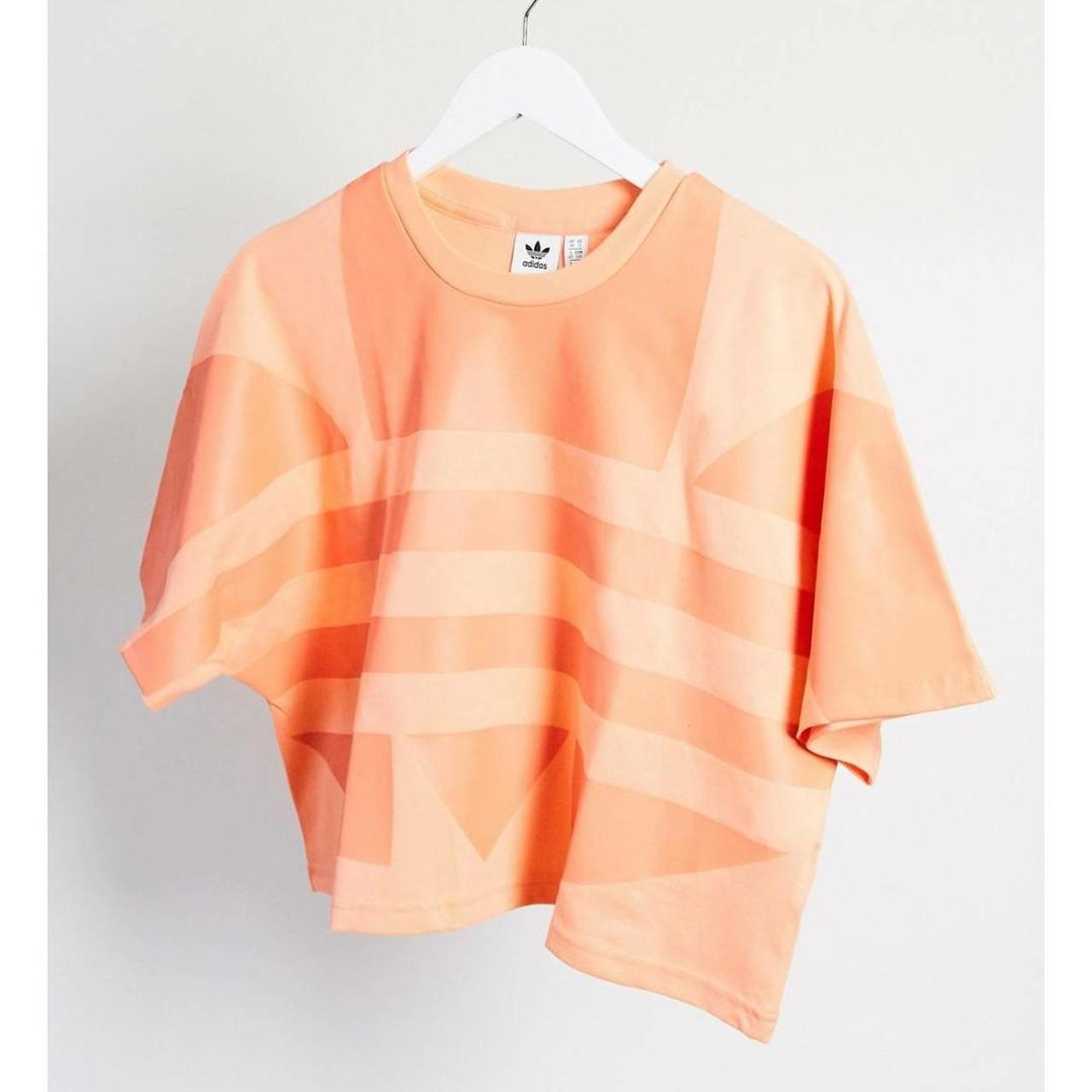 Adidas Women's Orange Crop-top | Depop