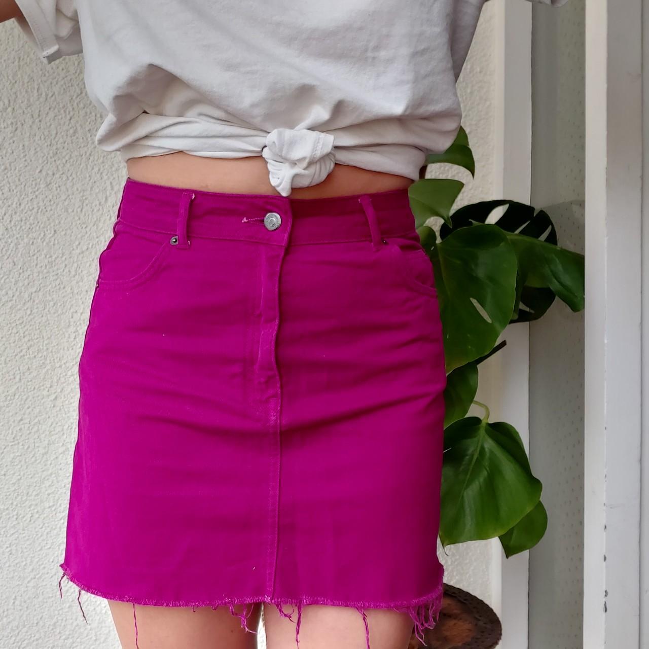 Pink denim skirt outlet topshop