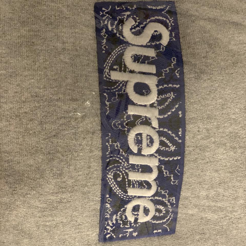 Supreme Bandana Box Logo Hooded Sweatshirt 'Heather Grey' | Men's Size M