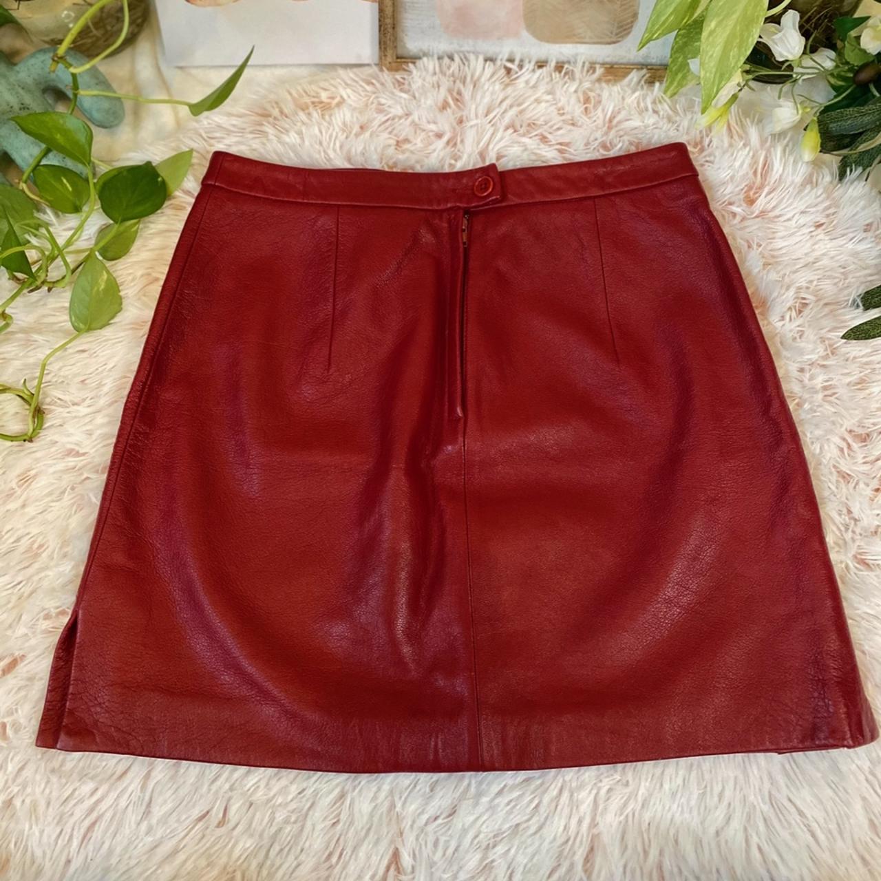 BCBG genuine 100 red leather skirt. Absolutely love