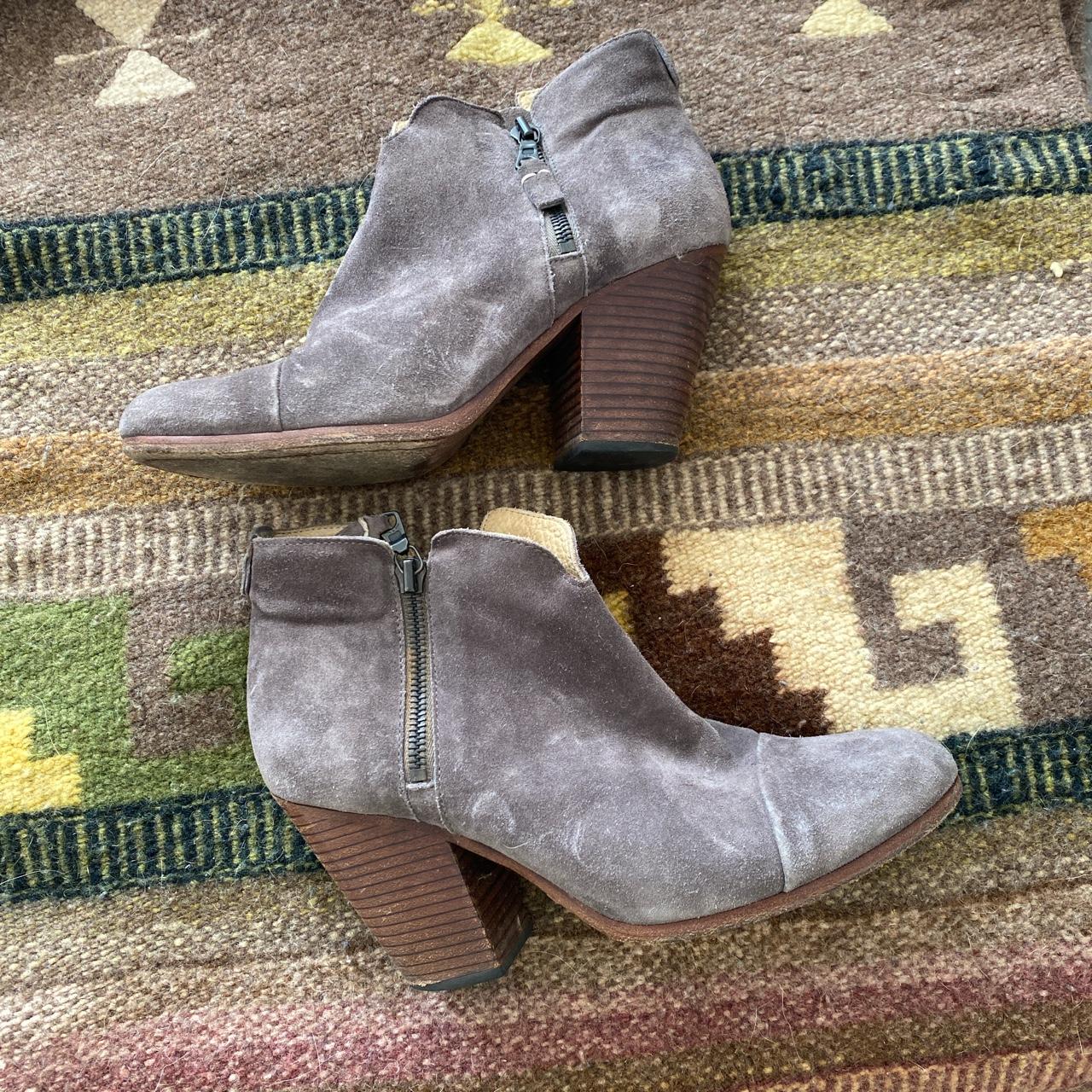 Gray suede store bootie