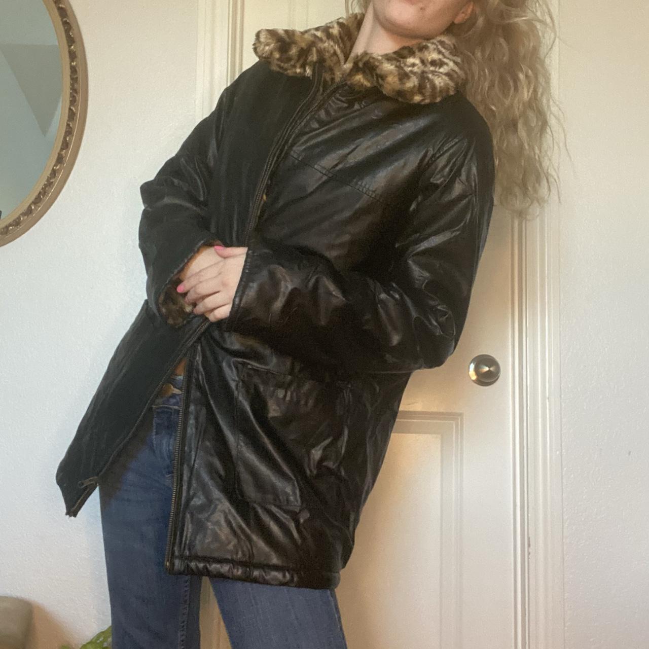 Product Image 3 - Black reversible faux leather jacket