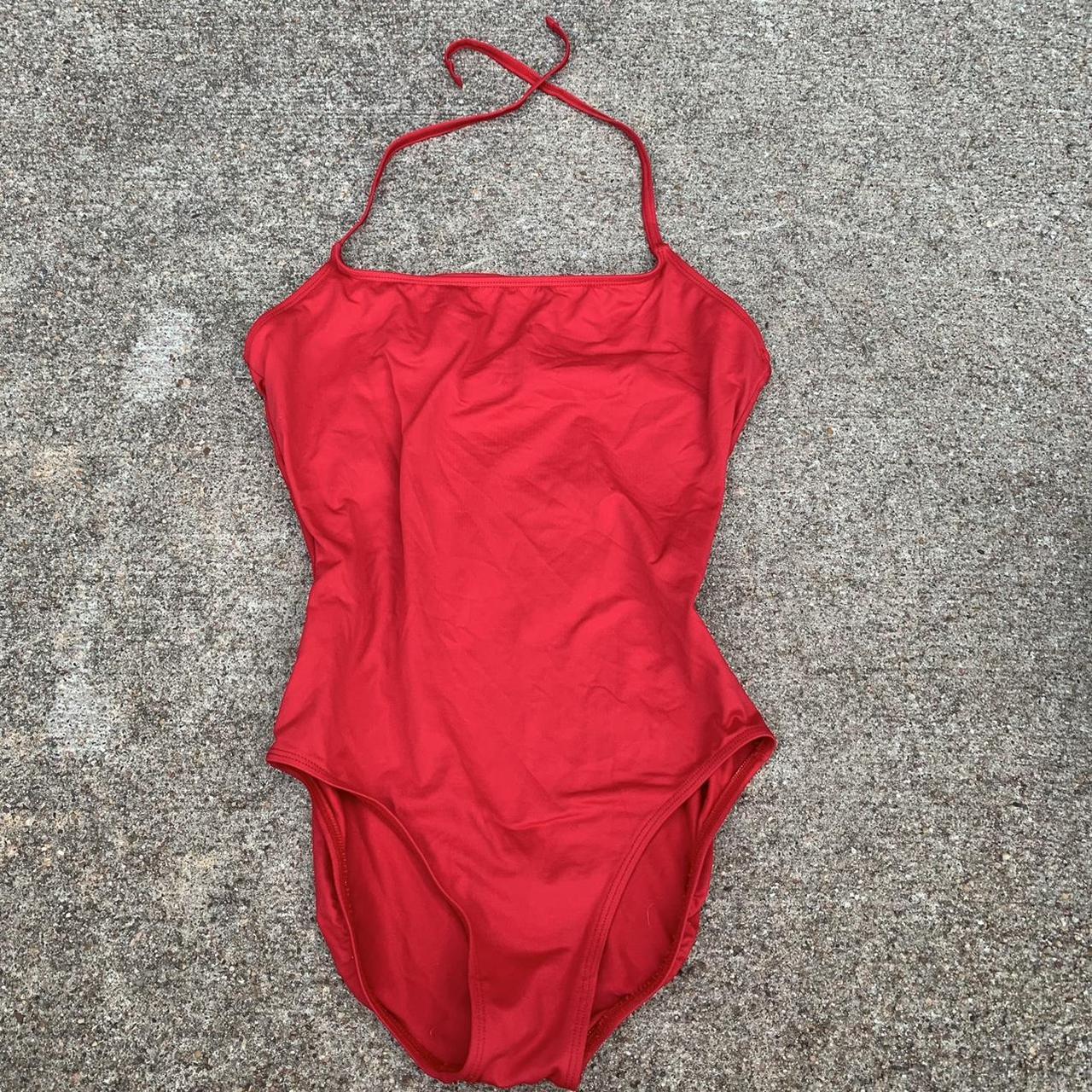 Women's Red Swimsuitonepiece Depop