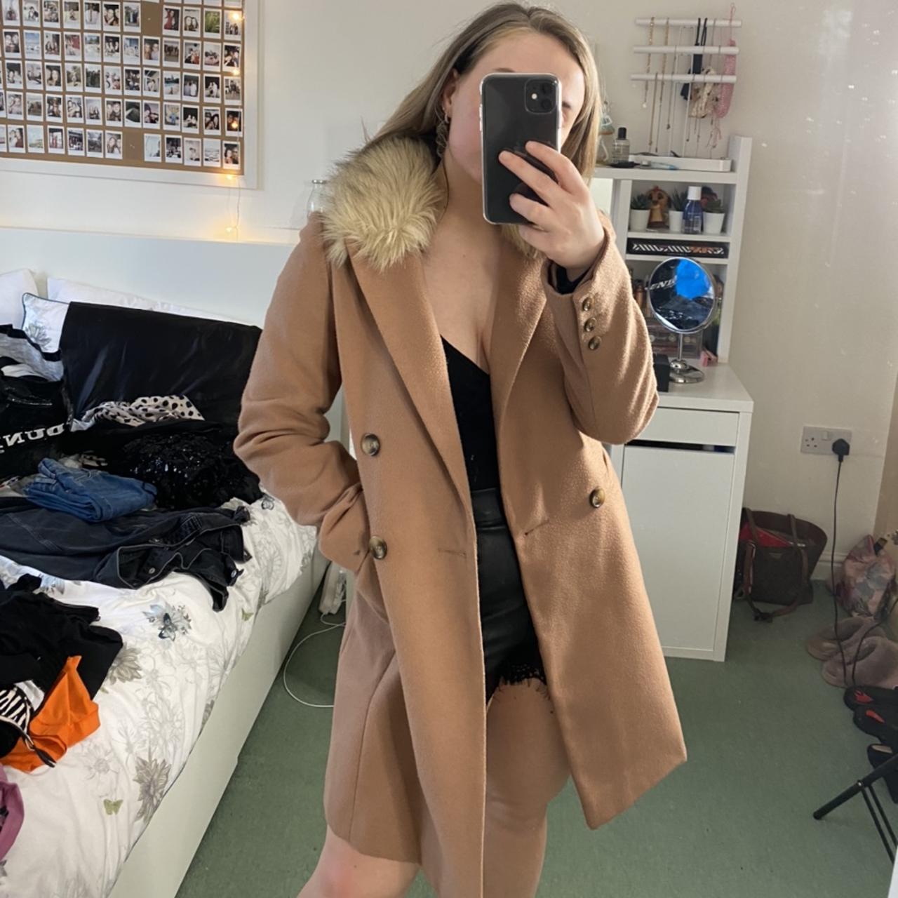 Topshop best sale camel coat