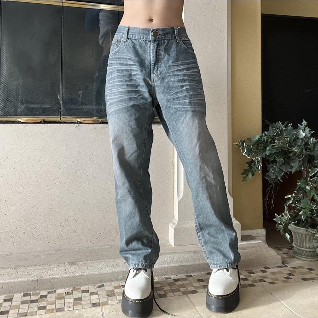 Indigo 30 early 2000s vintage blue gray wash... - Depop