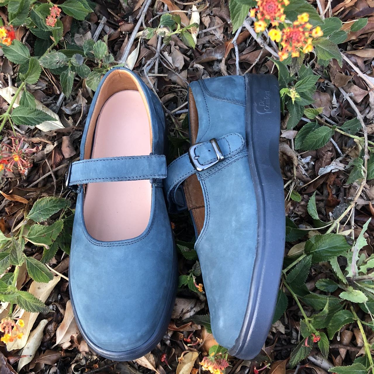 THE JANIE MOODY BLUE GREEN 100% LEATHER SUEDE VELCRO... - Depop