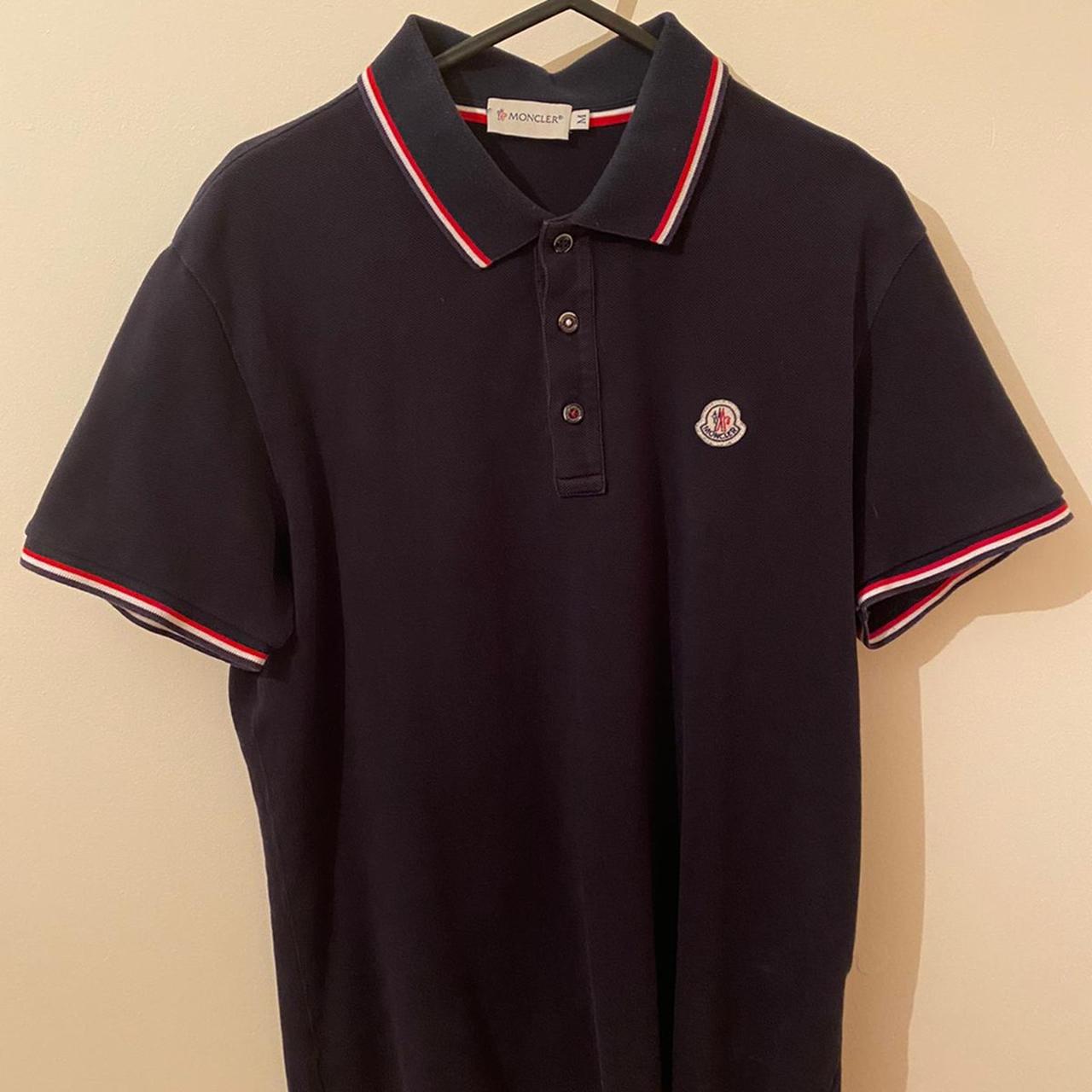 Mens navy store moncler polo