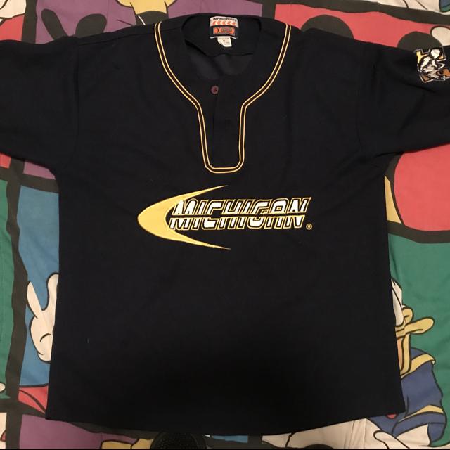 University of Michigan Vintage Baseball XL Jersey - Depop