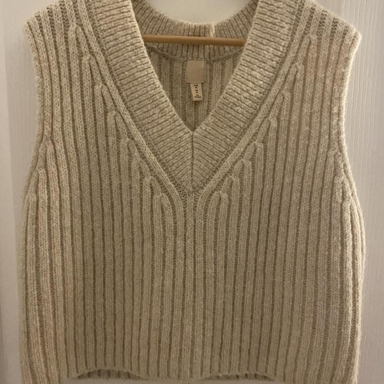 Gorgeous knitted vest in cream! Very on trend and... - Depop