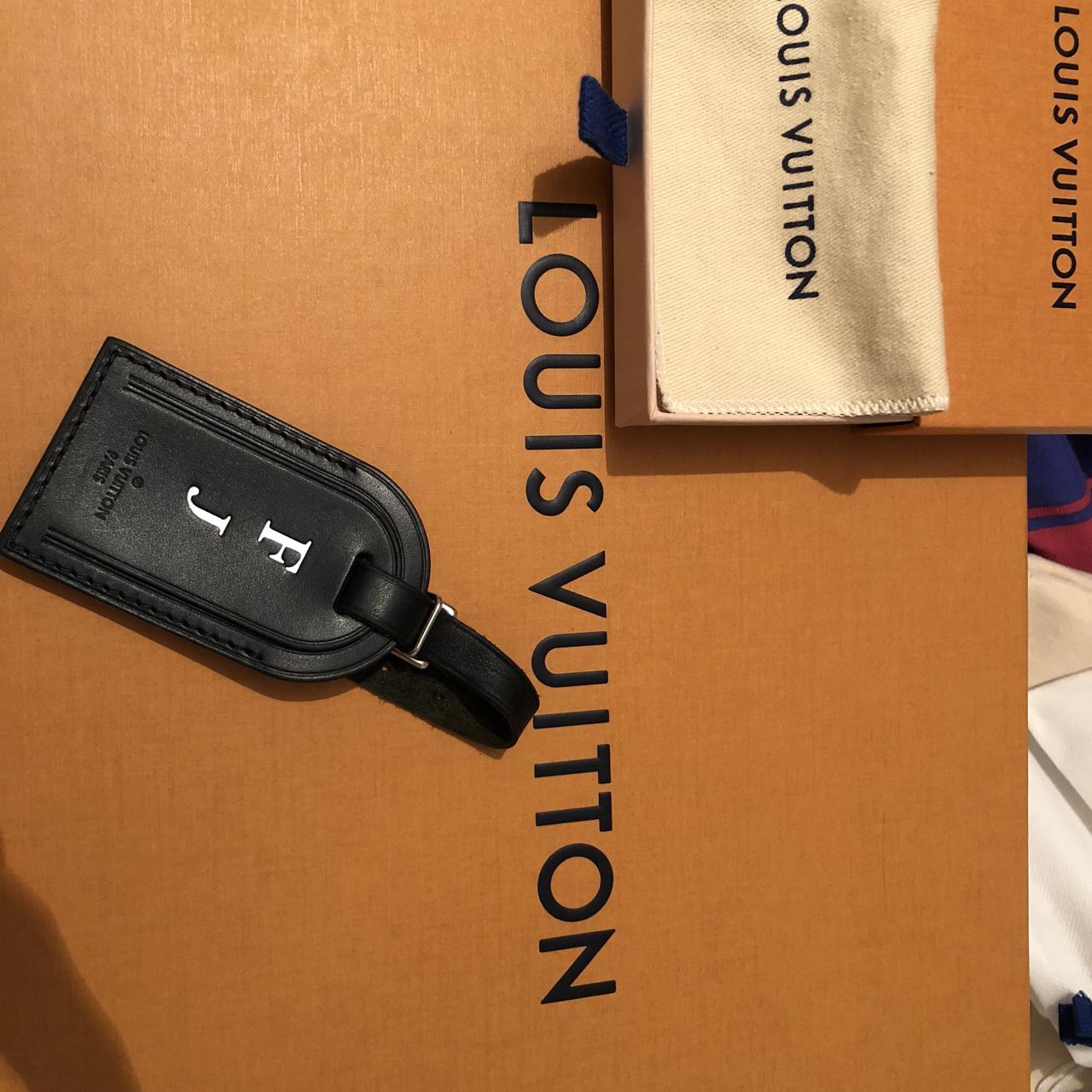 Louis Vuitton black epi leather luggage tag In - Depop