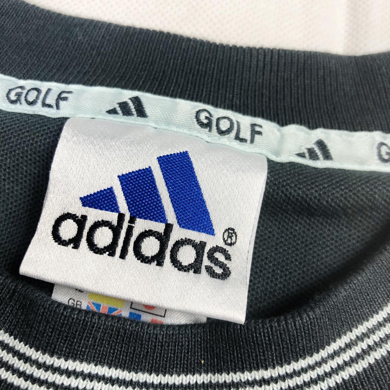 Vintage 90s Adidas Golf Dark Grey and White... - Depop
