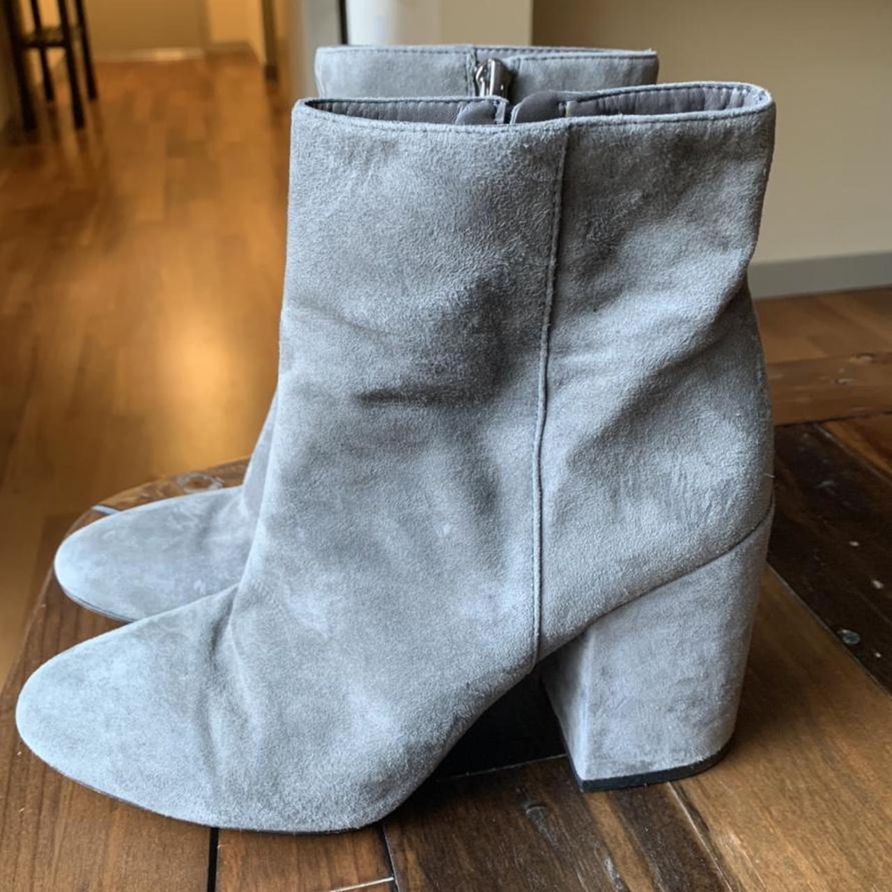 gray velvet booties
