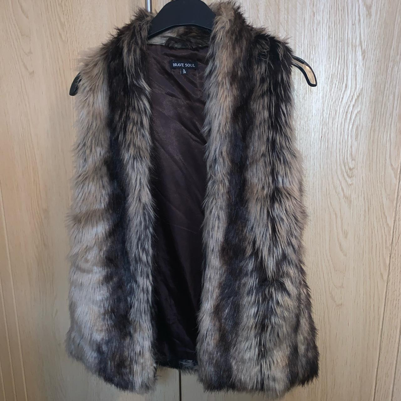 Fur gilet Never worn x Size small would fit... - Depop