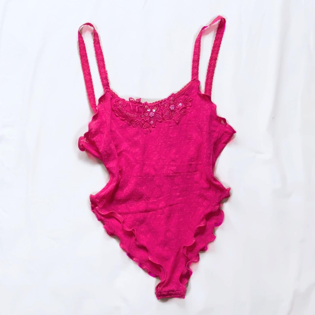 feather bed intimates vintage teddy hot pink lace... Depop