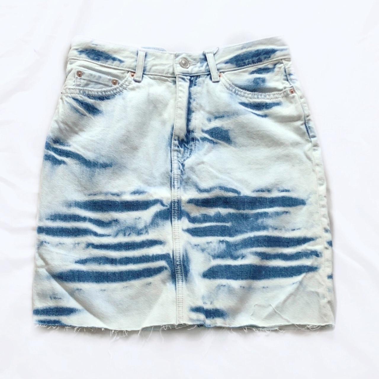 Zara tie shop dye denim skirt