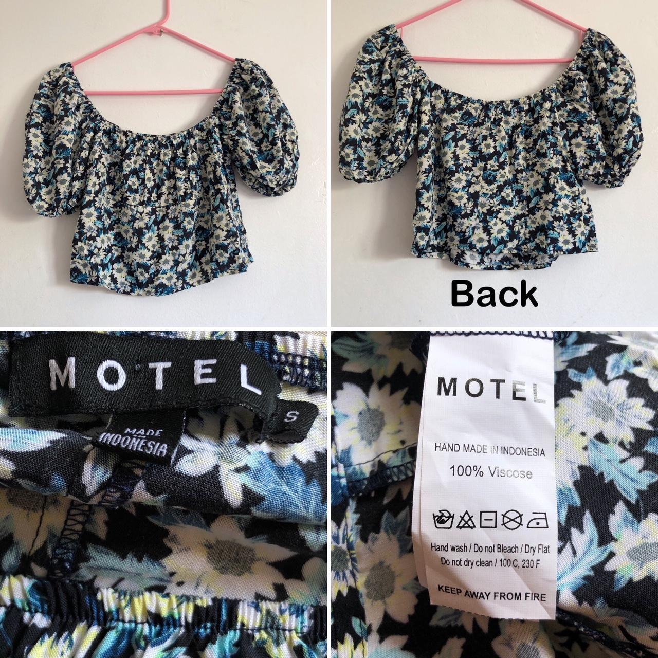 motel puff sleeve crop top, black off the shoulder...