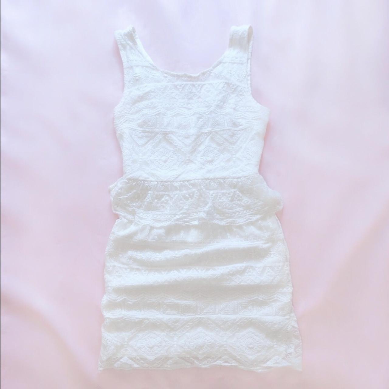 american eagle peplum lace dress , ivory/off white...