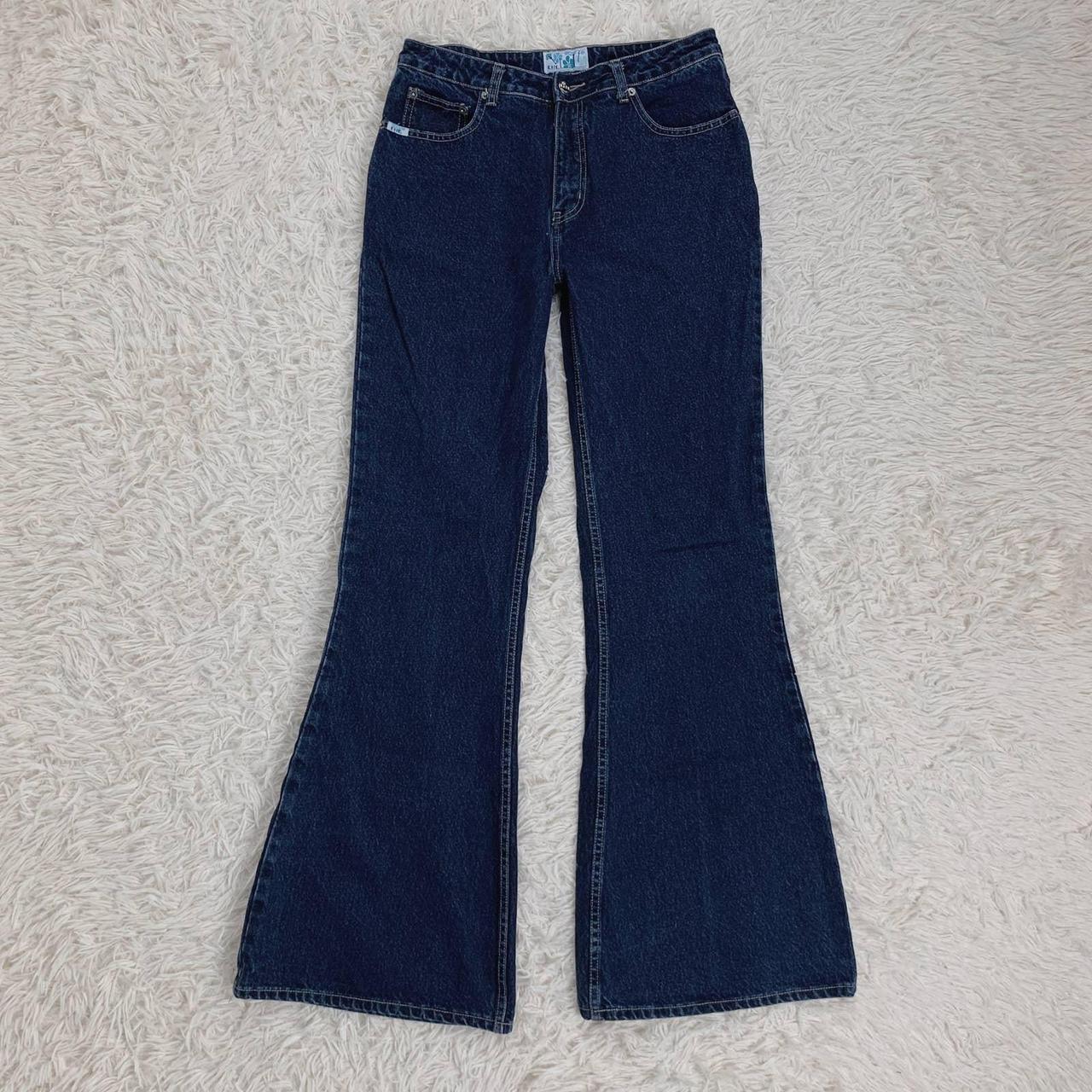 Vintage 90s Tilt Dark Wash High Rise Flare... - Depop