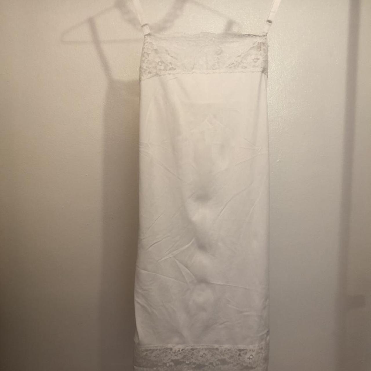 white lace slip dress! good condition... - Depop