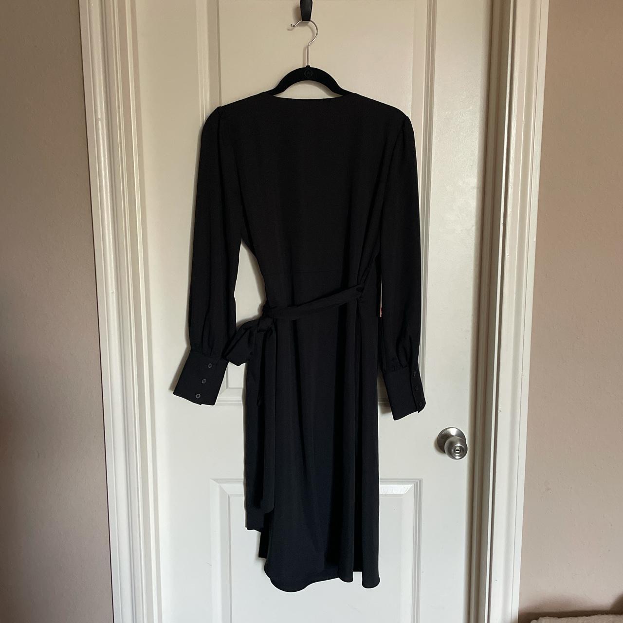 Halogen black silk wrap dress. MIDI length. NWT.... - Depop