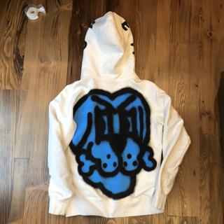 SUPREME, White bone zip up sweatshirt Sancheeto size S