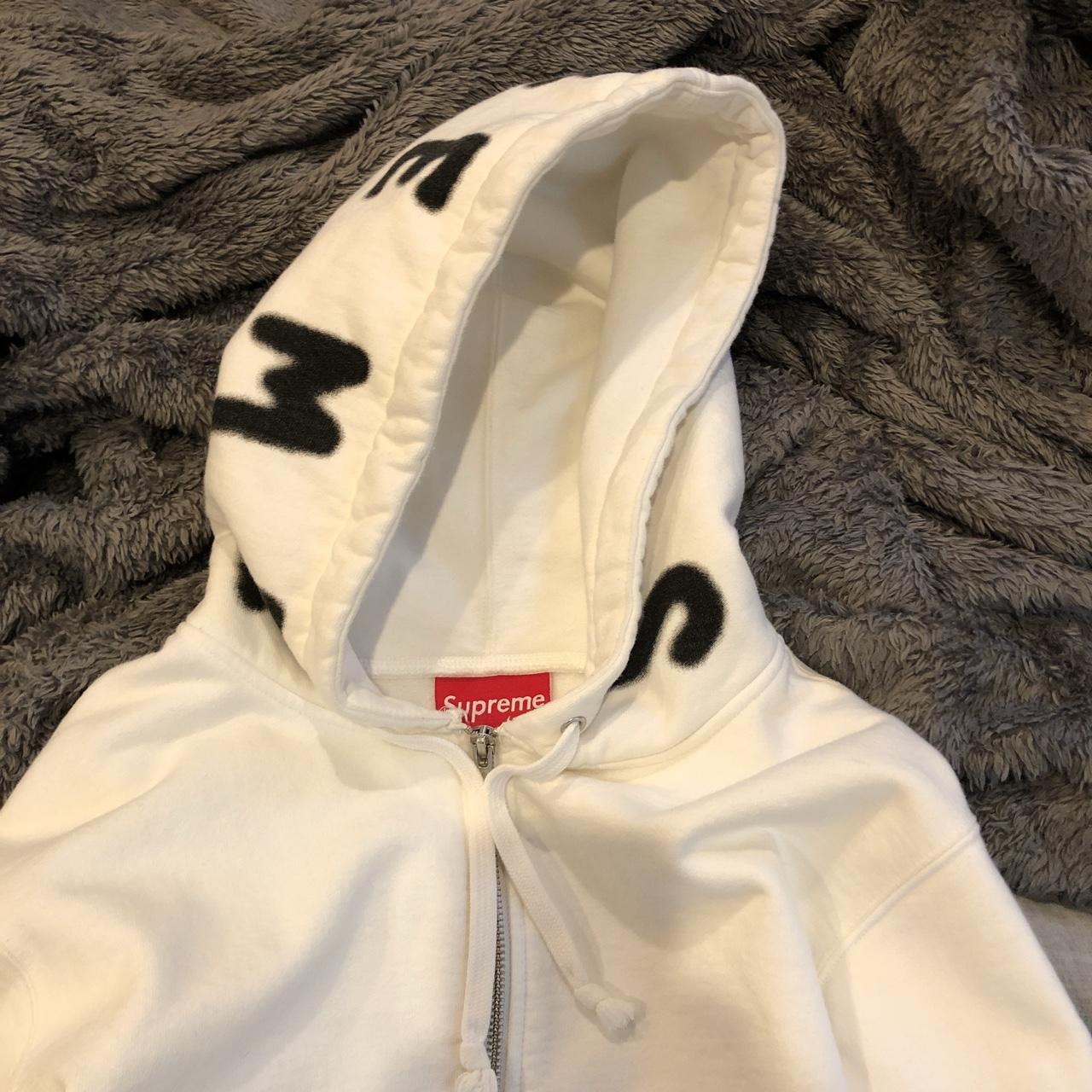 SUPREME, White bone zip up sweatshirt Sancheeto size S