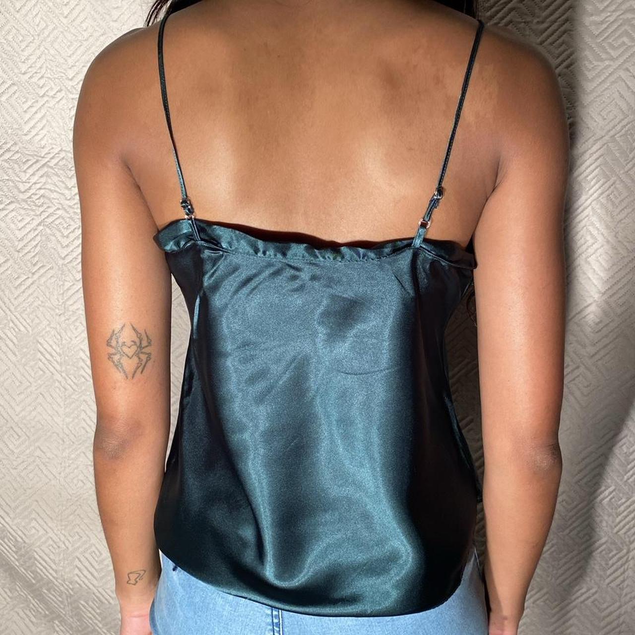 Vintage Emerald Green Silk Top Super cute thin... - Depop