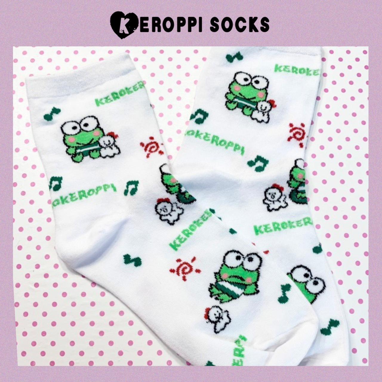 Kawaii Keroppi Ankle Socks 1 Pair Cute Sanrio... Depop