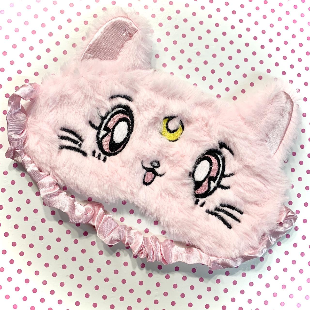 Sailor Moon Luna and Pink Polka Dot Reversible Head Tie Black Cat