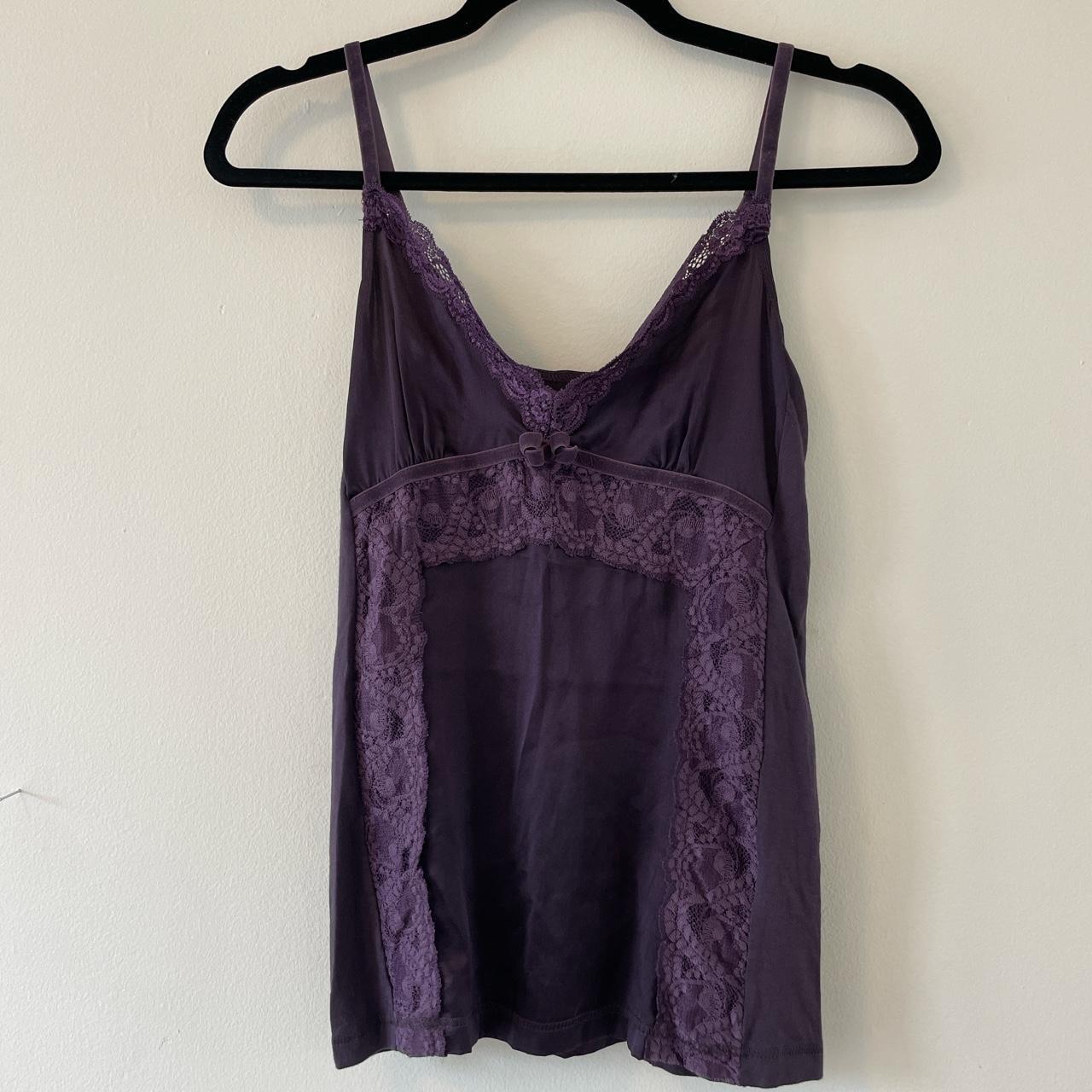 Plum coloured lingerie style top, no brand or size... - Depop