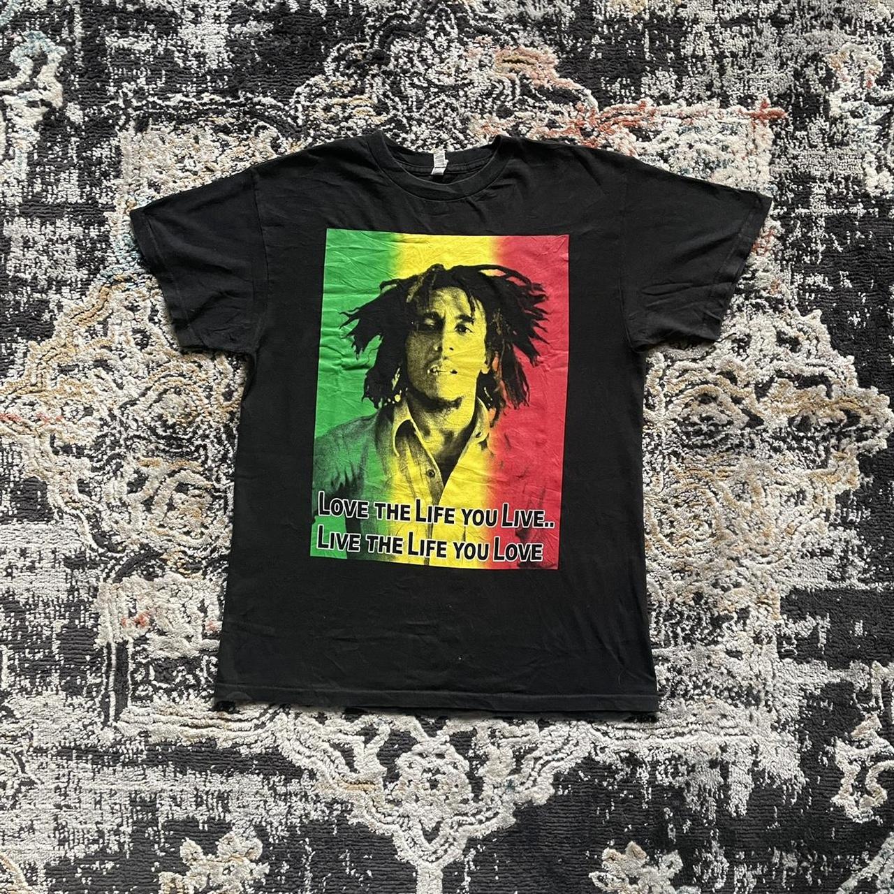 Vintage band tshirt 00s bob marley tour tshirt in... Depop