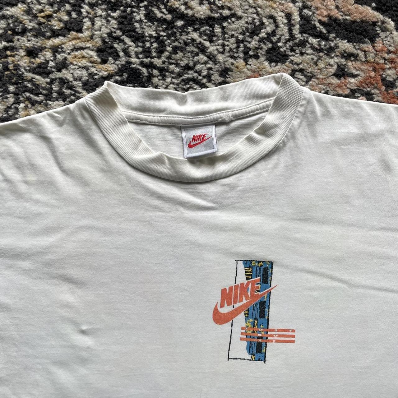 Vintage Nike tshirt 90s Nike tshirt in white with... - Depop