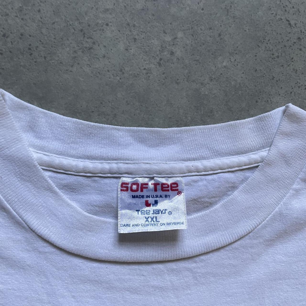 Vintage tshirt 90s single stitch tshirt in white... - Depop