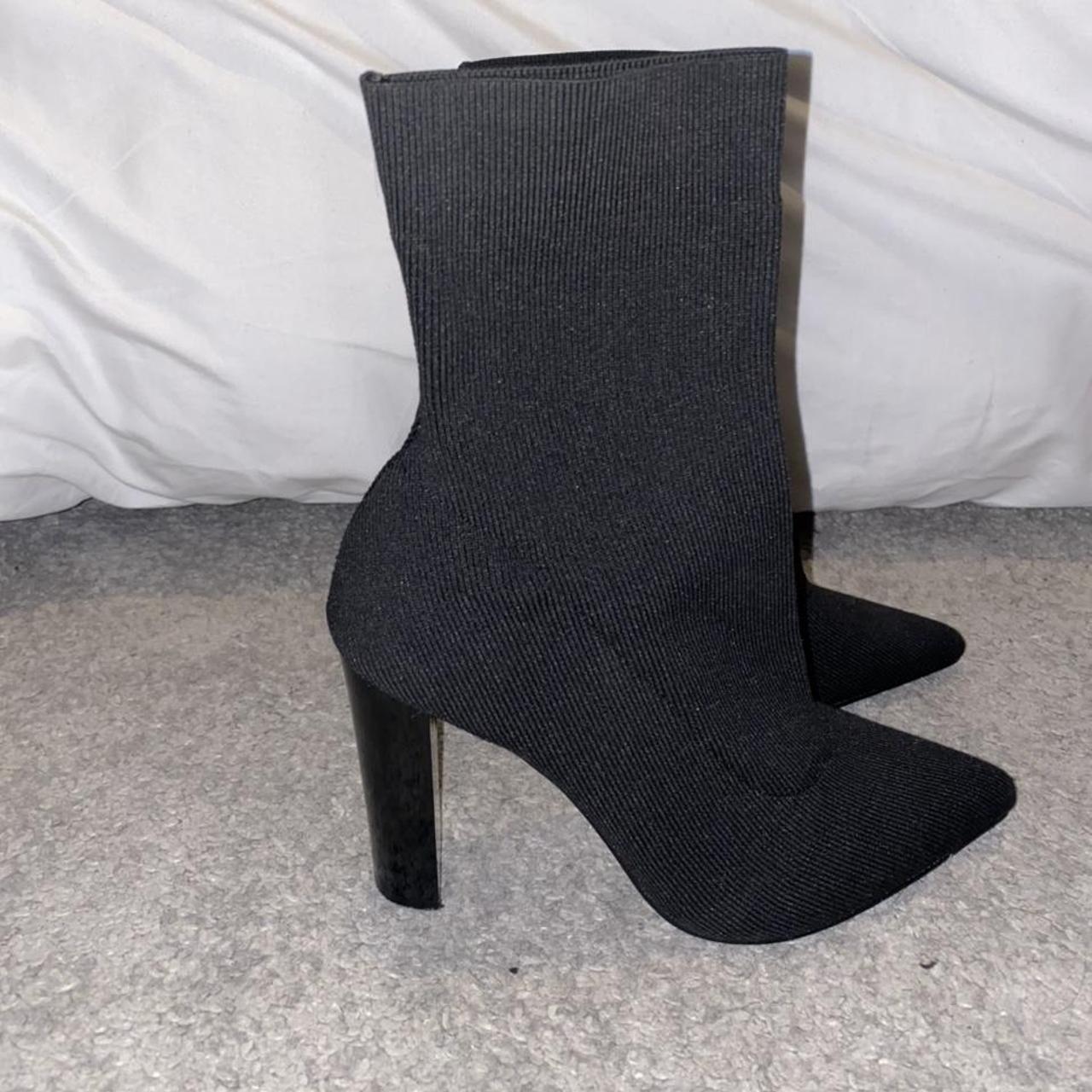 asos design enhance block heel sock boots