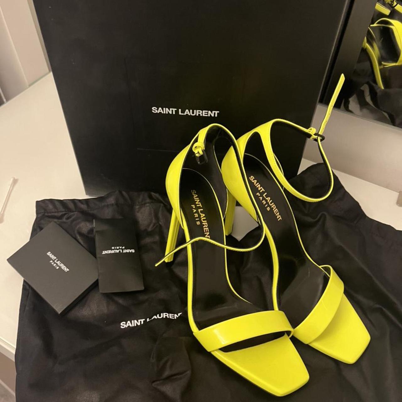yellow ysl heels